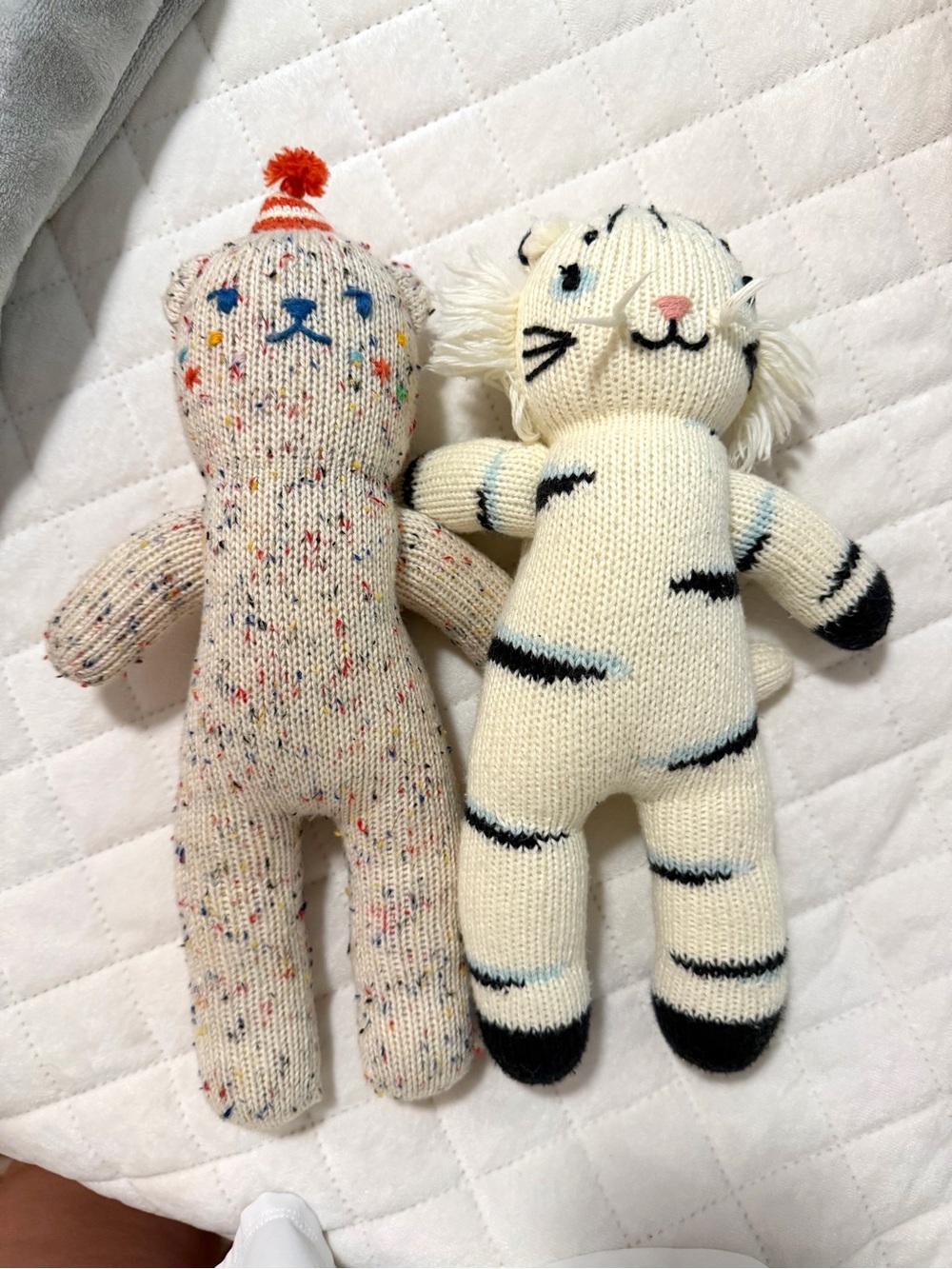 Hand-Knit BlaBla Dolls Plush Toy - Party Bear and White Tiger